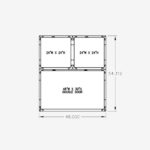 48"W 60"H, 2-Tier, 3-Cage Configuration