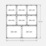 72"W 78"H, 3-Tier, 8-Cage Configuration