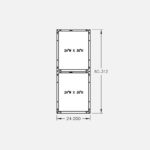 24"W x 60"H, 2-Tier, 2-Cage Configuration