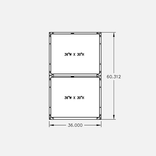 36"W x 60"H, 2-Tier, 2-Cage Configuration